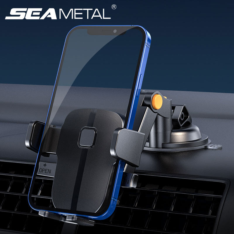 SEAMETAL Front Rear Adjustable Car Dashboard Mobile Phone Holder 360 Degree Rotating Suction Cup Phone Bracket