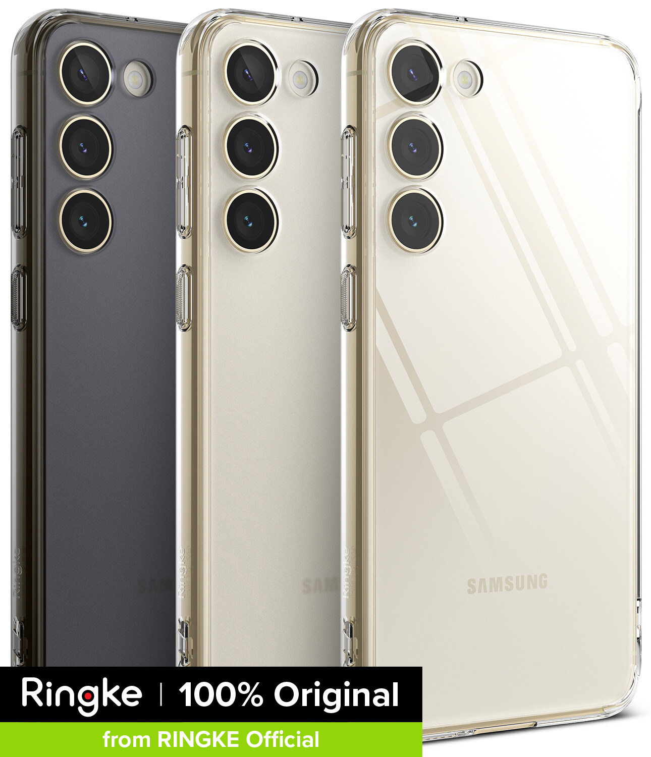Ringke Fusion Compatible with Samsung Galaxy S23 5G Case, Transparent Hard Back Shockproof TPU Bumper Cover with Wrist Strap